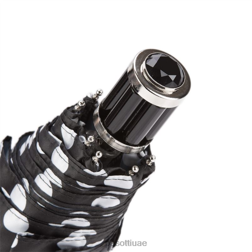 مظلة | 257 55874-1 s11 - مظلة قابلة للطي منقطة بالأبيض والأسود PASOTTI Z446V615